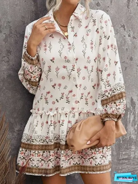 Balloon Sleeve Shirt Dress