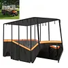[US Local Warehouse] Fits 6-Person Golf Cart Rain Cover with Transparent Windshield & Reflective Strips 600D Waterproof Oxford Fabric Outdoor Golf Cart Protector Compatible with Club Car & for EZGO
