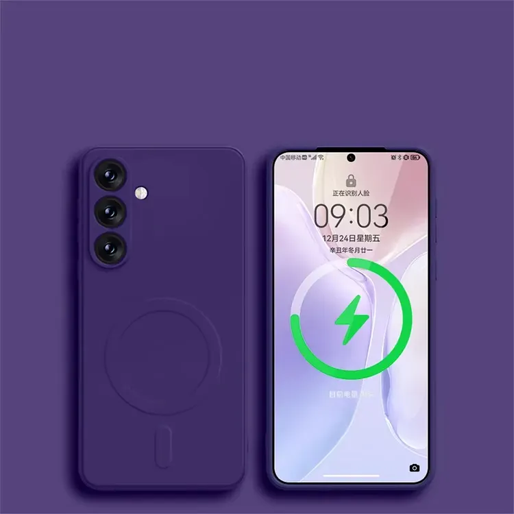 Original Liquid Silicone Magnetic Wireless Charge Case For Samsung