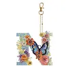 DIY Diamond Painting Butterfly Flower Lettter Keychain Kit