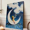 Moon Girl DIY Pearl Painting Kit with Frame 30x40cm Pearl Gem Paintings Picture Arts Craft for Adults Beginners Gift Home Wall Decor