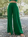 Casual Simple Long Sleeves+Wide Leg Suits