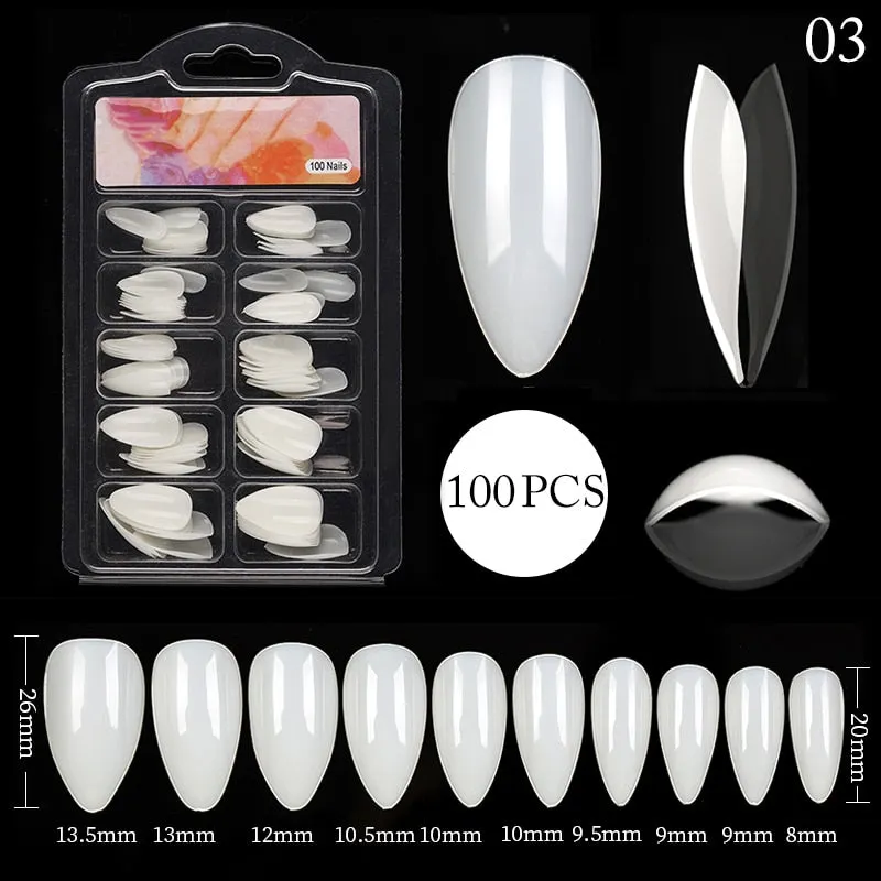 120Pcs False Full Nail Tips Quick Building Mold Tips Nail Dual Forms Finger Extension Nail Art UV extension Easy Find Nail Tools-Nail Inspo