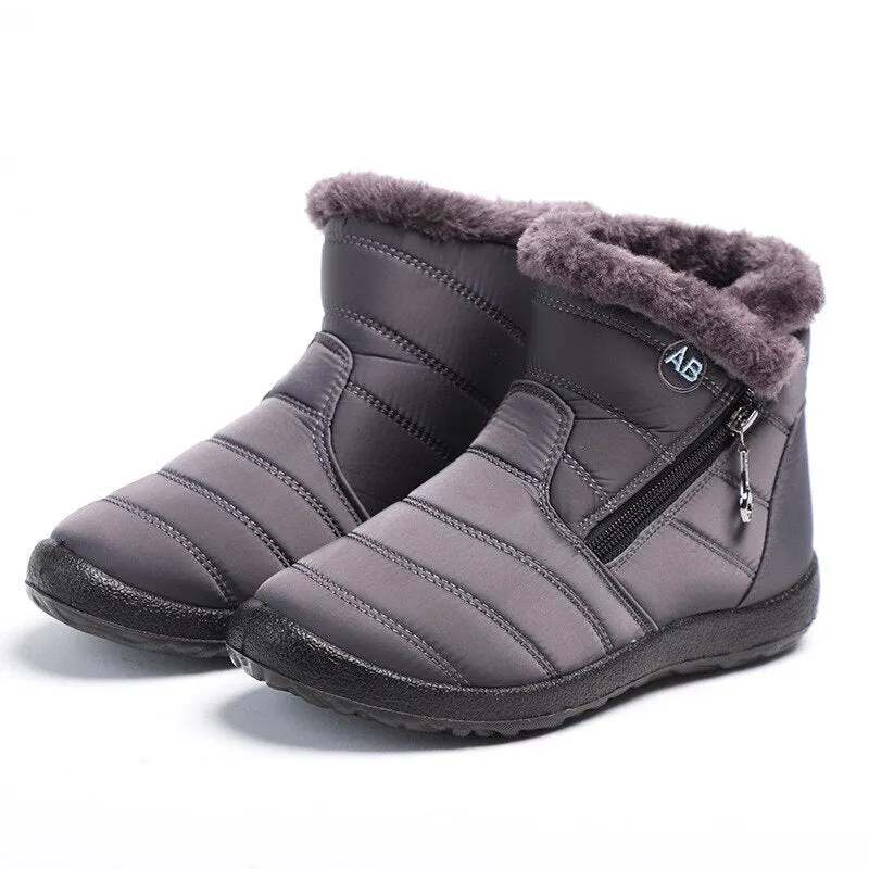 Winter Short Boots Women Ankle Boots Cotton Fabric Femmes Bottes Plush Shoes Ladies Booties Waterproof Shoes Botas Femininas