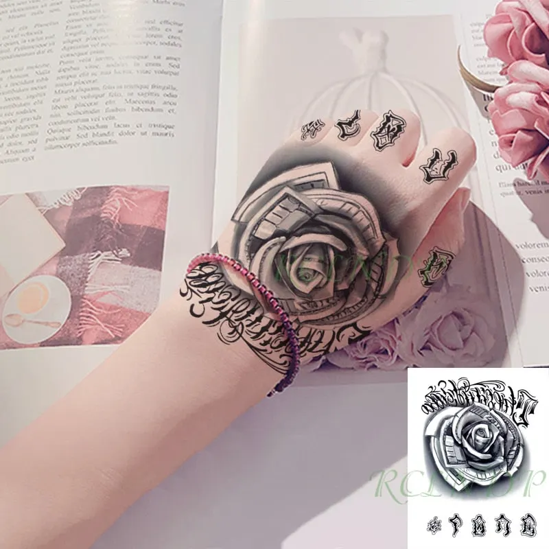 Waterproof Temporary Tattoo Sticker Satan Lucifer Circle Steering Fake Tatto Flash Tatoo Hand back Art Tattoos for Boy Women Men