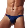 Men's Sexy T-Back Thongs Low Rise Underwear Bulge Pouch Ice Silk Briefs