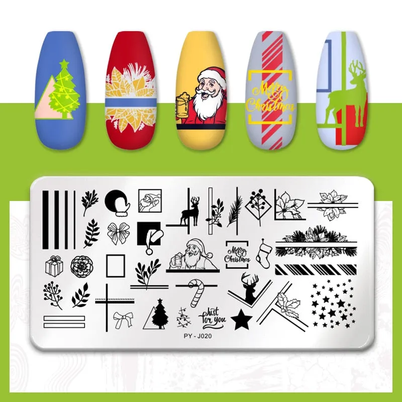 PICT YOU  Nail Stamping Plates Line Pictures Stencil Stainless Steel Nail Design for Printing Nail Art Image Plate Tool-Nail Inspo
