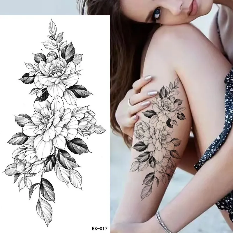 Sdrawing Tattoos New Flash Waterproof Temporary Tattoo Sticker Lip Print Flowers Butterfly Body Art Arm Fake Sleeve Tatoo for Women