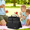 Insulated Lunch Bag Double Deck Lunch Box for Work Camping Hiking Beach Picnic