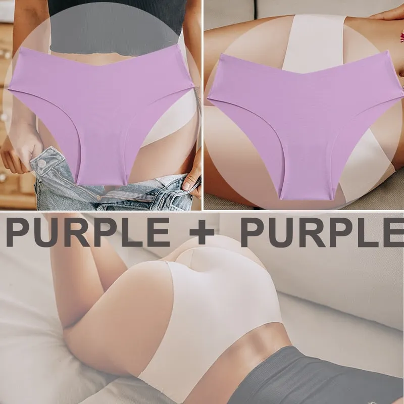 FINETOO 2PCS/Set Women Seamless Panties Lingerie M-XXL Breathable Woman Underwear Sexy Femme Underpants Girls Panty  Plus Size