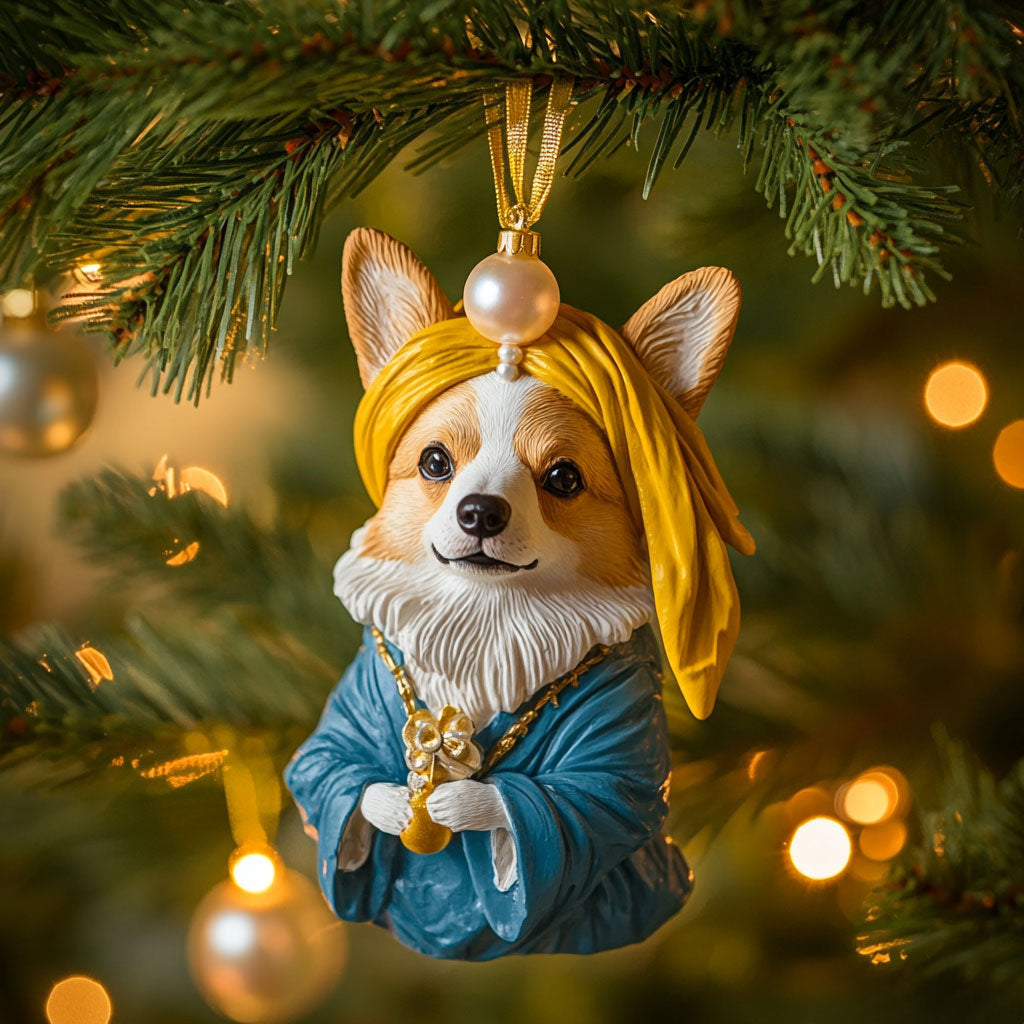 Corgi Art Muse WN1610048CL Personalized Christmas Ornament