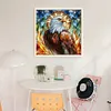 Glass Painting Eagle-11CT Stamped Cross Stitch 45*45cm/17.72*17.72in