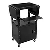 [US Local Warehouse] Rolling AV Carts Cabinet & Stands with Locking Cabinet Keyboard Tray Printer Craft Utility Cart with Wheels Height Adjustable 36-44 in 110lbs for Classroom Office