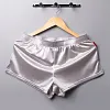 Men's Satin Boxer Shorts Ice Silk Pajamas Boxers with Lining Pouch
