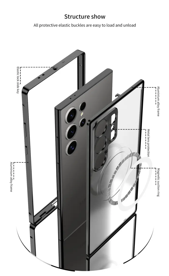 Samsung S25U Metal Magnetic Half-cover Anti-fall Protective Cover