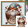 Coffee Gnome-11CT Stamped Cross Stitch 40*40cm/15.75*15.75in