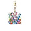 (US Local)PET Double Sided Special Shaped Easter Alphabet DIY Diamond Painting Keychain