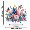 America Flag Acrylic Special Shape Independence Day Flower Candle Diamond Painting Desk Ornament Kit