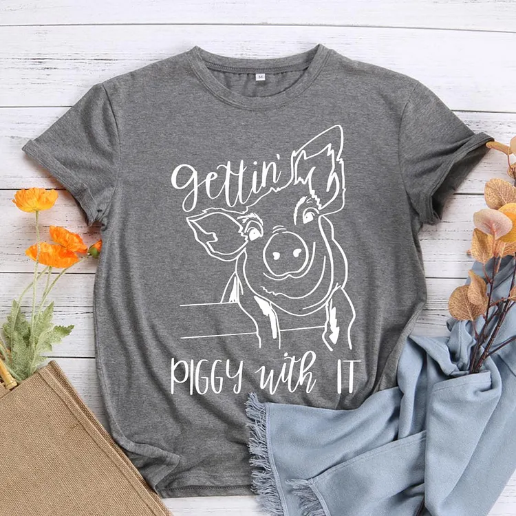 ANB - Gettin' piggy with it Retro Tee -03957