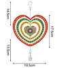 DIY Diamond Painting Double-sided Rotatable Heart Hanging Wind Chime Suncatcher Hanging Kit