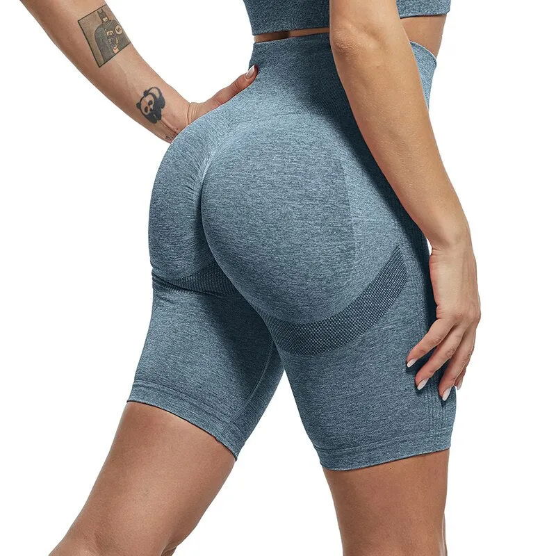 SVOKOR Yoga Shorts Women Sports Seamless Push Up Sportswear Fitness Joggings Workout Tight Bodybuilding High Waist Gym Short