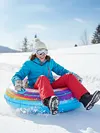 Inflatable Snow Tube Thickened Heavy Duty Snow Tube Sled with Handles for Adults