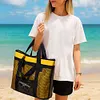 2-in-1 Mesh Beach Bag Large Beach Tote Bag Swimming Pool Travel Bag for Women