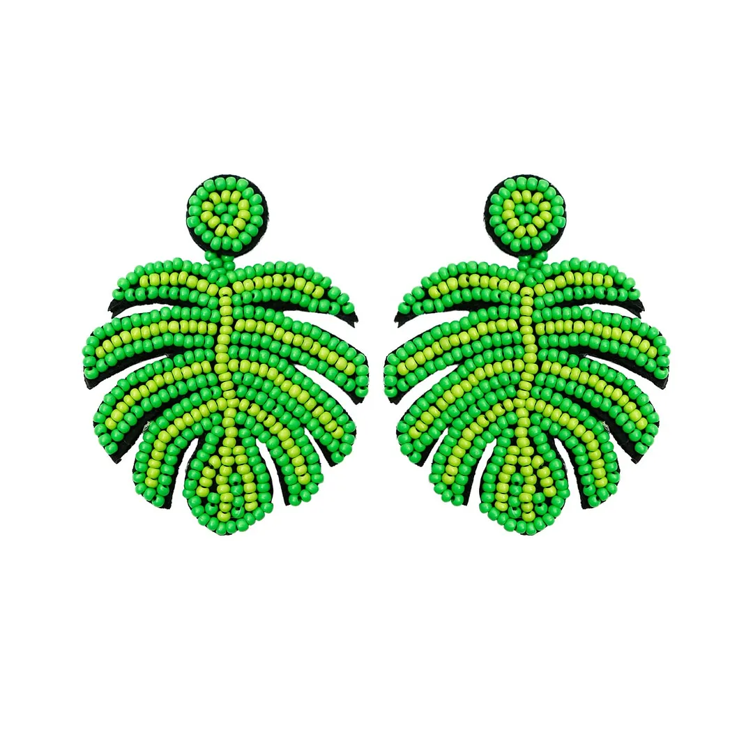 Dvacaman Bohemian Colourful Weave Beaded Flower Statement Drop Earrings Women Ethnic Handmade Seed Beads Dangle Earrings Jewelry