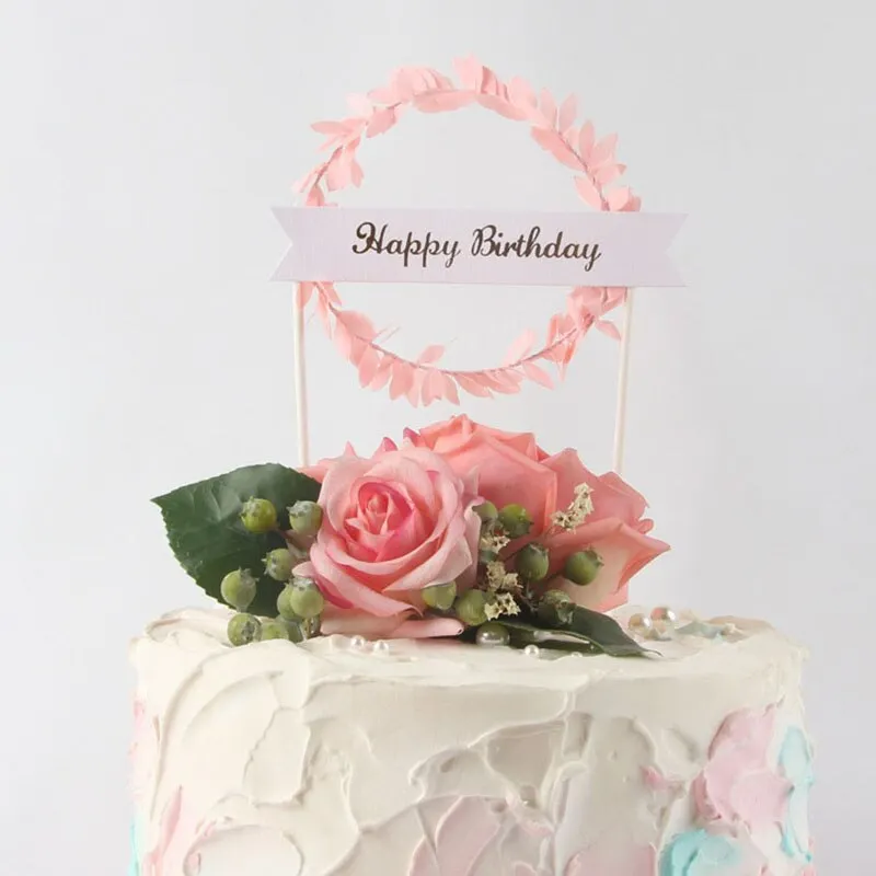 INS Style Cake Topper Happy birthday sweet love Wedding Cake Decorations Birthday Cake Cupcake Topper birthday party supplies