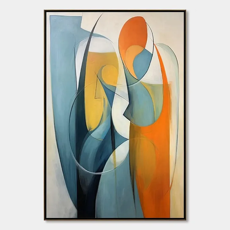 CONVERGENCE: Colorful Modern Abstract Figurative Art（Canvas painting）