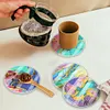 (US Local)[Upgrade]4Pcs Acrylic Special Shape River DIY Waterproof Diamond Painting Coaster