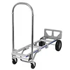 [US Local Warehouse] Convertible Hand Truck Alloy Fold Handcart Swivel Caster Tow Cart Cargo Trolley Convertible Hand Truck Dolly Cart With Wheels for Delivery Driver/Mover