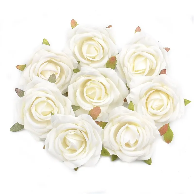 5pcs 7cm Large European Retro Silk Artificial Rose Flower Heads For Wedding Party Home Decoration DIY Garden Crafts Fake Flowers