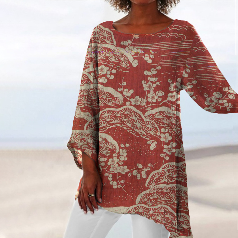 Vintage Japanese Art Casual Crew Neck Shirt artswardrobe