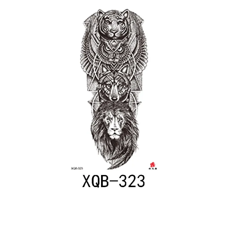 Small Full Arm Waterproof Tattoo Sticker Half Arm Arm Painted Flower Animal Arm Lasting European and American Tattoo Sticker