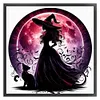 Witch And Cat Silhouette-11CT Stamped Cross Stitch 45*45cm/17.72*17.72in