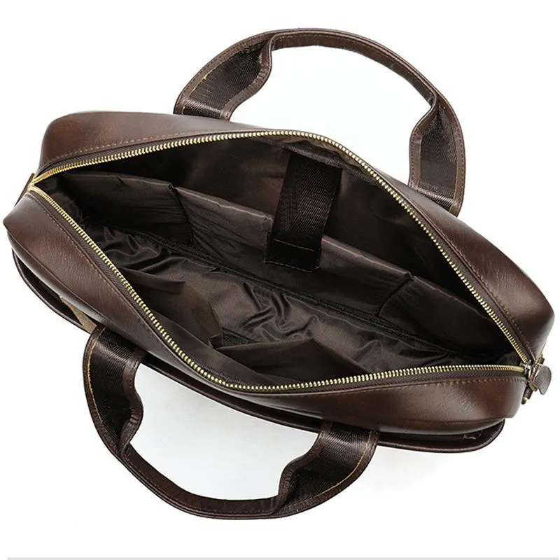 Fashion Casual Business Men's Handbag Retro 14 Inch Shoulder Bag Crossbody Bag