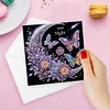 (US Local)6Pcs Moon Butterfly Diamond Painting Greeting Card Diamond Handmade Card
