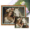 (US Local)Girl Horse-11CT Stamped Cross Stitch Kit(74x61cm)