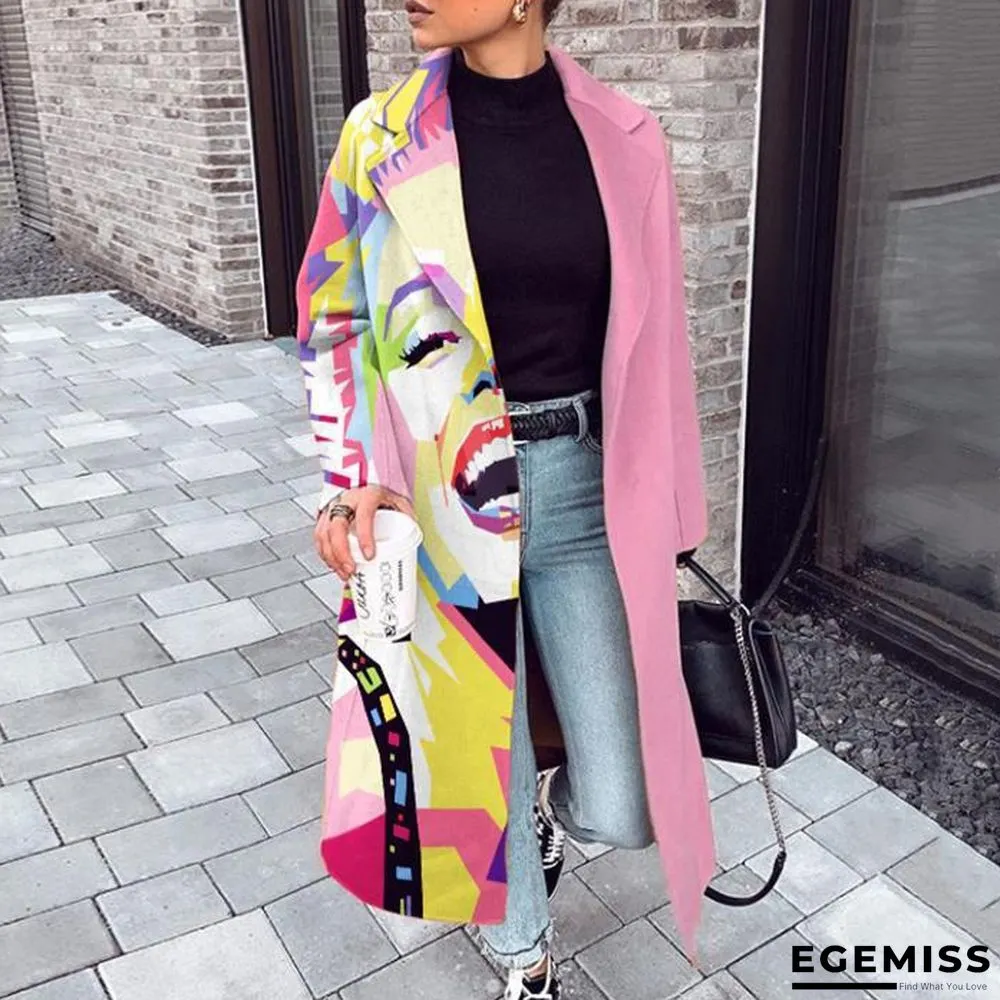Casual Cloth Blended Geometric Printed Long Sleeves Outerwear | EGEMISS