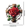 (US Local)Acrylic Special Shape Flower Cross Diamond Painting Desktop Decors Bedroom Table Decor Kit