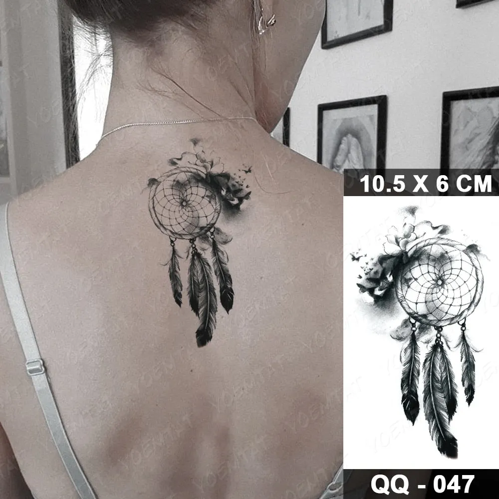 Waterproof Temporary Tattoo Sticker Small Lines Flowers Flash Tatoo Geometry Hand Arm Wrist Fake Tatto For Body Art Women Child