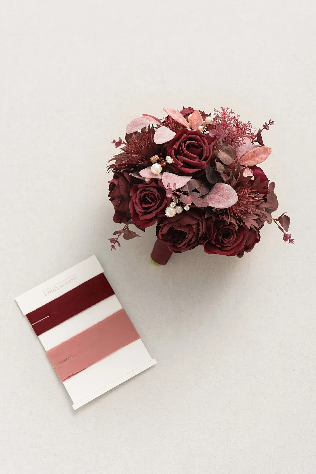 Standard Round Bridal Bouquet in Classic Burgundy | Clearance