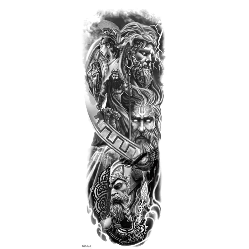 Fake Tattoo Dragon For Men Waterproof Sleeves Angel Tiger Snake Animal Stickers Waterproof Temporary Tattoos Skeleton Hand