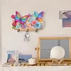 (US Local)Wooden Special Shaped Rainbow Butterflies Flowers Diamond Art Craft Wall Hooks