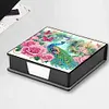 (US Local)Peacock PU Diamond Art Note Box with 160 Sheets of Paper Craft Kit