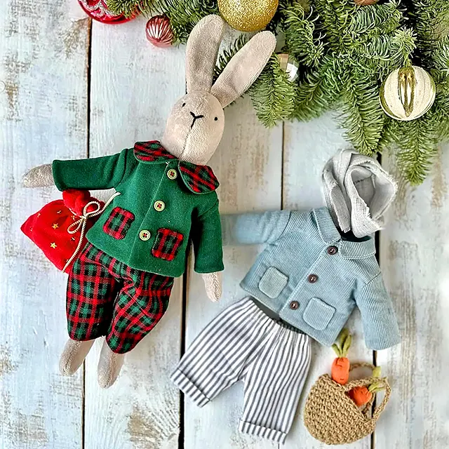 Off Rabbit Clothes Sewing Rabbit With Clothes Template Set