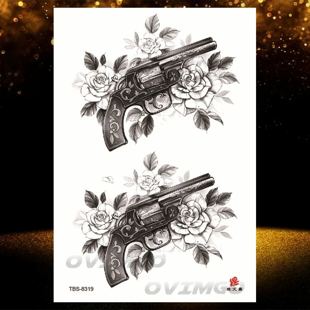 Sdrawing Lotus Flower Temporary Tattoos Fake Jewelry 3D Beauty Rose Tattoo Sexy Body Art Arm Painting Tatoo Sticker For Women
