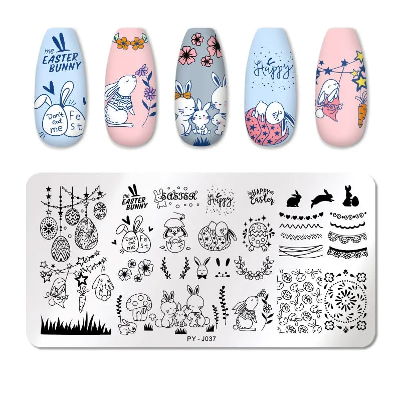 PICT YOU Nail Stamping Plates Flower Plant Pattern Nail Art Plate Stencil Stainless Steel Line Pictures Theme Image Plates Mold-Nail Inspo