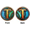 (Upgrade Size)DIY Double Sided Diamond Painting Alphabet Family Last Name Initial Sign Ornament with Chain Window Hanging Kit